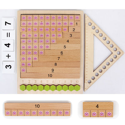 Geometric 30.5cm Wooden Counting Board Number Puzzle Board
