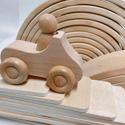 Rainbow 35.5cm Coloured Wooden Building Blocks Large Baby