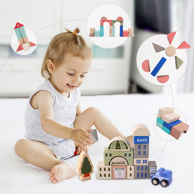 Traffic City Scenes Wooden Building Blocks Toy 115pcs Assembled Early Educational