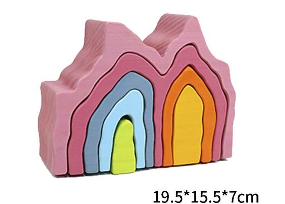 DIY Assembled 11.5cm Wooden Blocks Toys Montessori Block Set Stacked Balance