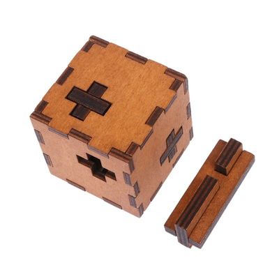 ISO9001 Wooden Secret Puzzle Box For Kids Brain IQ Test