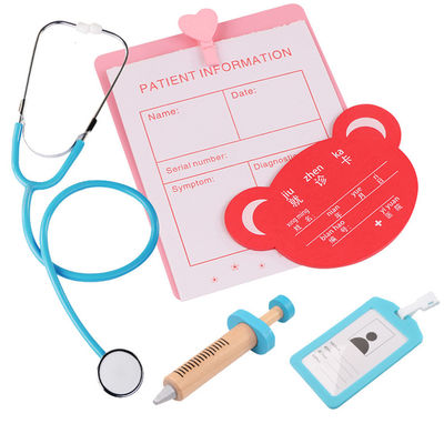 OEM Portable Kids Simulation Wooden Toy Doctor Kit