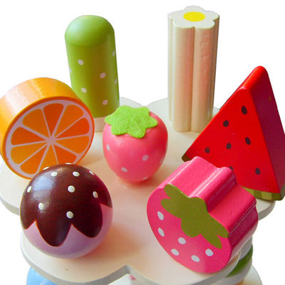 Realistic Simulation Wooden Magnetic Ice Cream Toy With Display Stand