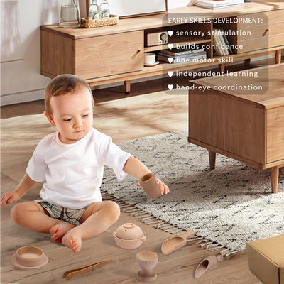 Unisex Montessori Beech Wooden Miniature Kitchen Set