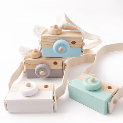 Beech Wooden Montessori Necklace Camera Pendant For Baby