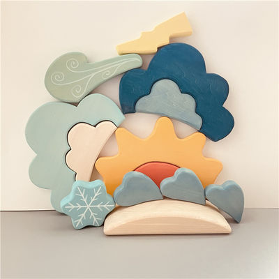 Montessori Educational Wooden Weather Blocks For Children