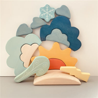 Montessori Educational Wooden Weather Blocks For Children