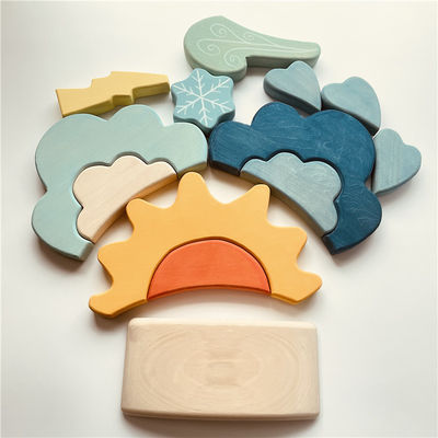 Montessori Educational Wooden Weather Blocks For Children
