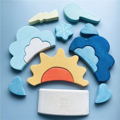 Montessori Educational Wooden Weather Blocks For Children