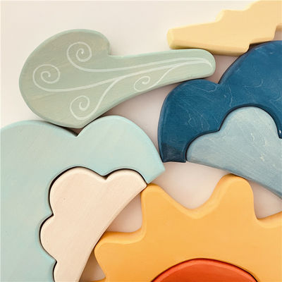 Montessori Educational Wooden Weather Blocks For Children