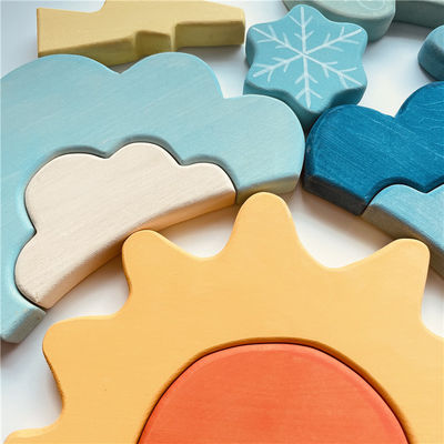 Montessori Educational Wooden Weather Blocks For Children