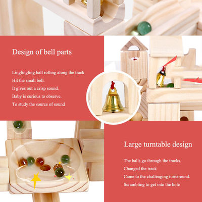 OEM Children'S Educational Wooden Marble Track Building Blocks ISO9001