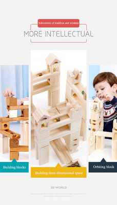 OEM Children'S Educational Wooden Marble Track Building Blocks ISO9001