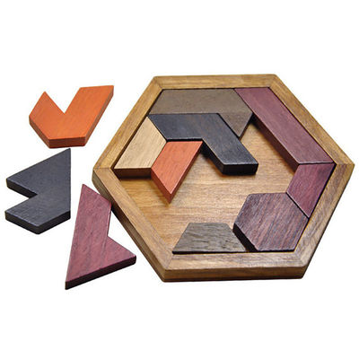 Children'S Montessori Hexagonal Wooden Jigsaw Puzzles