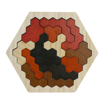 Children'S Montessori Hexagonal Wooden Jigsaw Puzzles