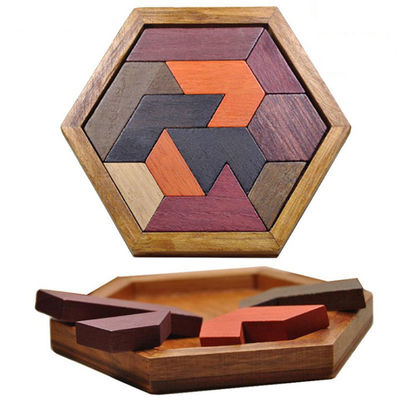 Children'S Montessori Hexagonal Wooden Jigsaw Puzzles