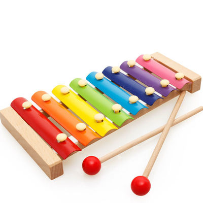 8 Notes Piano And Xylophone Toy With Wooden Frame