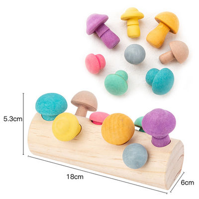 Educational Developmental Shape Wooden Mushroom Picking Game