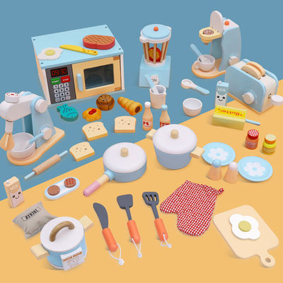 Unisex Kids Early Education Wooden Pretend Kitchen Toys