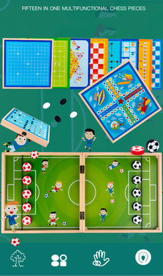 ISO9001 Children Multifunctional 3 In 1 Wooden Chess Pieces