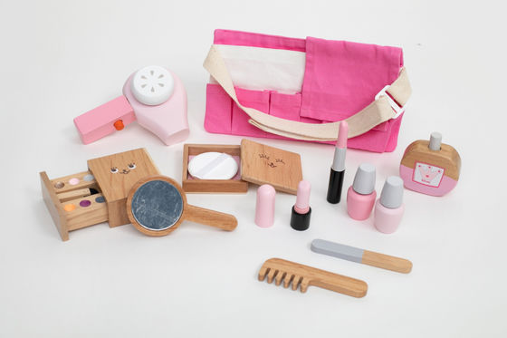 ISO9001 Childrens Portable Montessori Wooden Cosmetic Toy Set