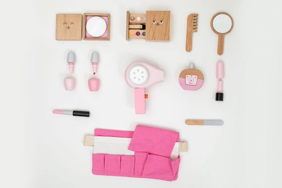 ISO9001 Childrens Portable Montessori Wooden Cosmetic Toy Set