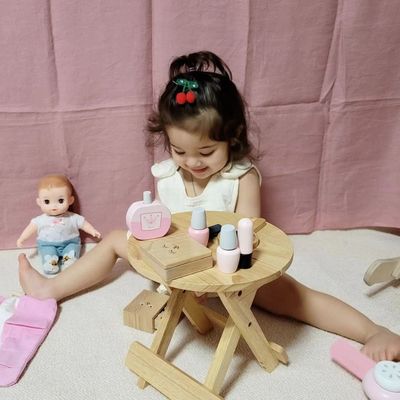 ISO9001 Childrens Portable Montessori Wooden Cosmetic Toy Set