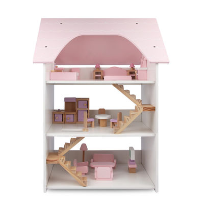 Water Based Coating Mini Wooden Simulation House For Children