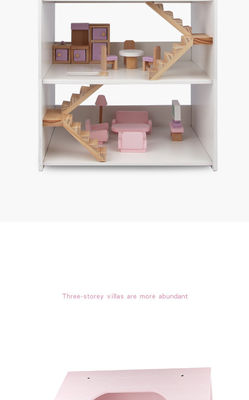 Water Based Coating Mini Wooden Simulation House For Children