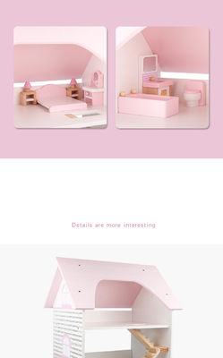 Water Based Coating Mini Wooden Simulation House For Children