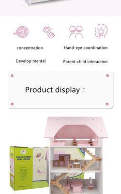 Water Based Coating Mini Wooden Simulation House For Children