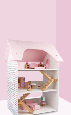 Water Based Coating Mini Wooden Simulation House For Children
