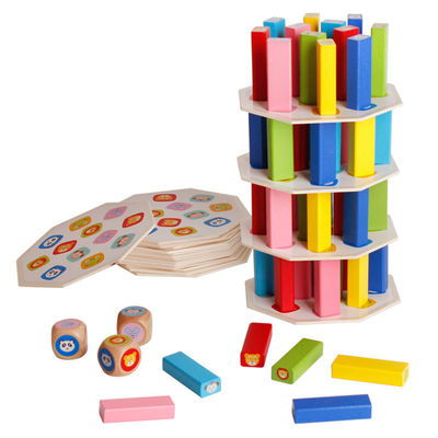 54pcs Nontoxic Wooden Stacked High Board Games