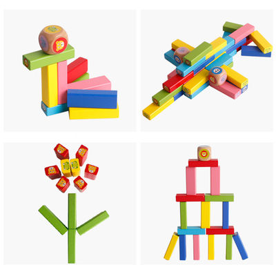 54pcs Nontoxic Wooden Stacked High Board Games