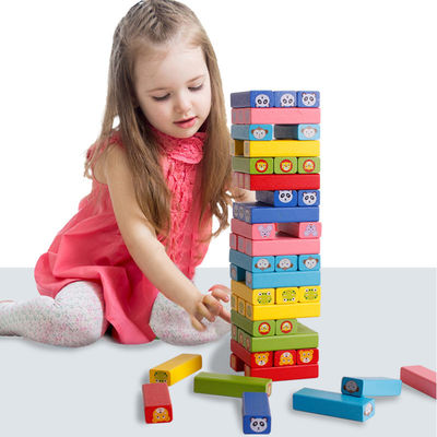 54pcs Nontoxic Wooden Stacked High Board Games