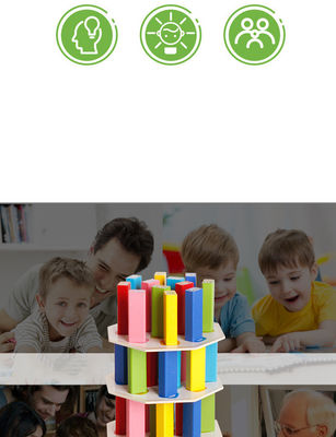 54pcs Nontoxic Wooden Stacked High Board Games