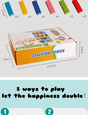 54pcs Nontoxic Wooden Stacked High Board Games