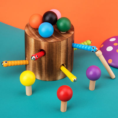 Wooden Catch The Worm Game For Children'S Hand Eye Coordination Training