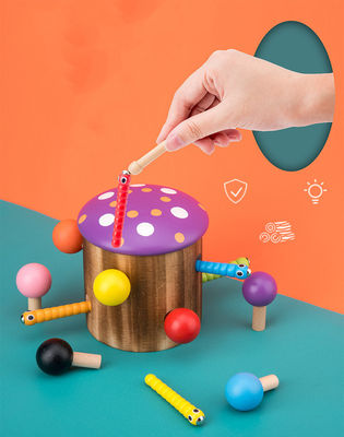 Wooden Catch The Worm Game For Children'S Hand Eye Coordination Training