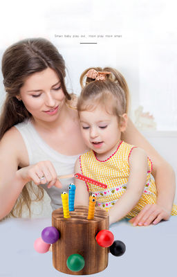 Wooden Catch The Worm Game For Children'S Hand Eye Coordination Training