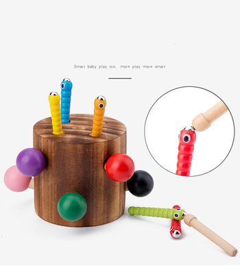 Wooden Catch The Worm Game For Children'S Hand Eye Coordination Training
