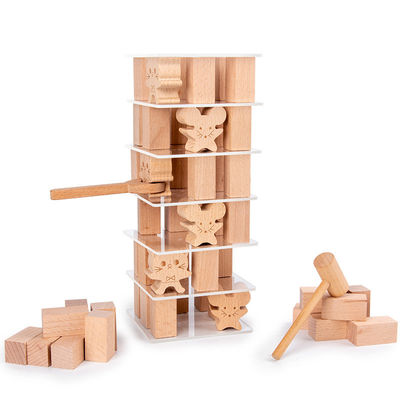 Children'S Stacked Solid Pine Wooden Building Block