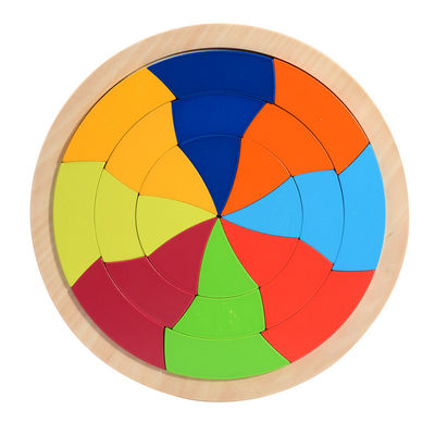 Early Childhood Development Wooden Rainbow Puzzle Blocks