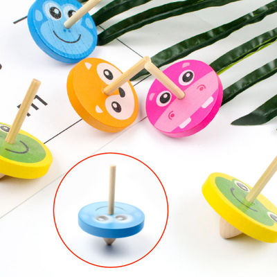 Kids Rainbow Wooden Gyro Toy Wheel For Stress Relieving