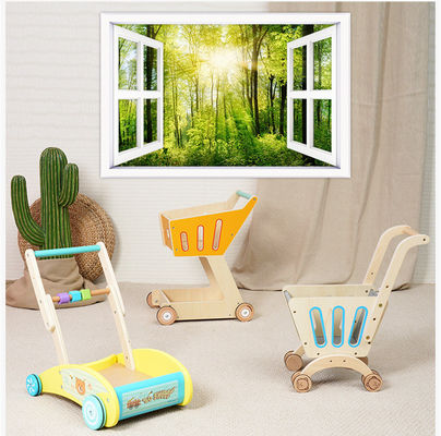 Children's Double Deck Wooden Toy Shopping Trolley