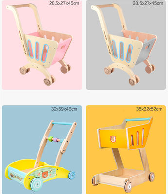 Children's Double Deck Wooden Toy Shopping Trolley