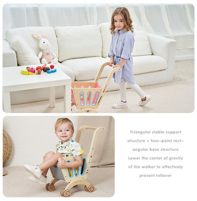 Children's Double Deck Wooden Toy Shopping Trolley
