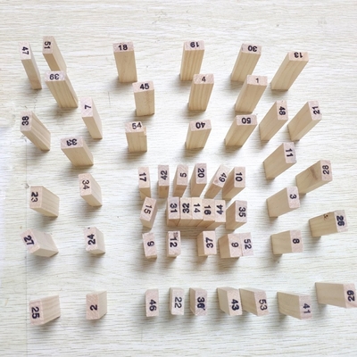 54 Pieces Digital Children'S Stacked Wooden Tumbling Tower Light Brown
