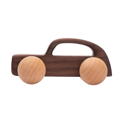 9/Style Baby Building Blocks Toy Maple Car Mahogany Classic Car Black Walnut Gift Toy Beech Wood Car Educational Montess
