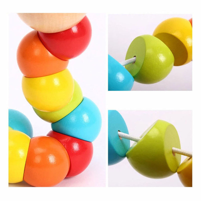 New Rainbow Worm Twist Puppet Cognition Fun Educational Toys Changeable Shape Wooden Blocks Kids Colorful Caterpillar Ba